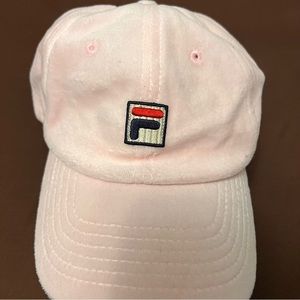 Baby Pink Velour Plush Fila Cap